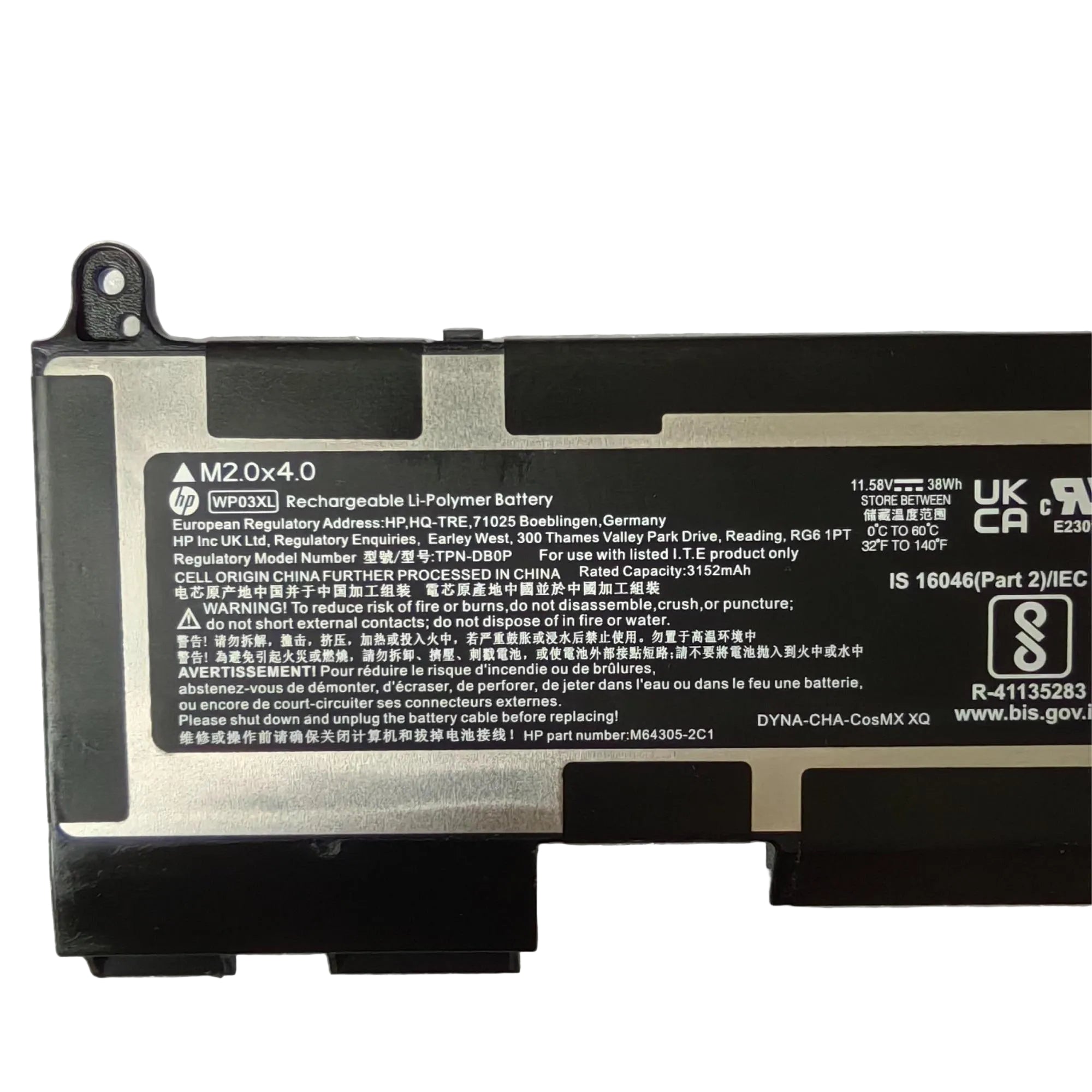 3Cell 38WH HP WP03XL WP03038XL WP03038XL-PL Laptop Li-ion Battery