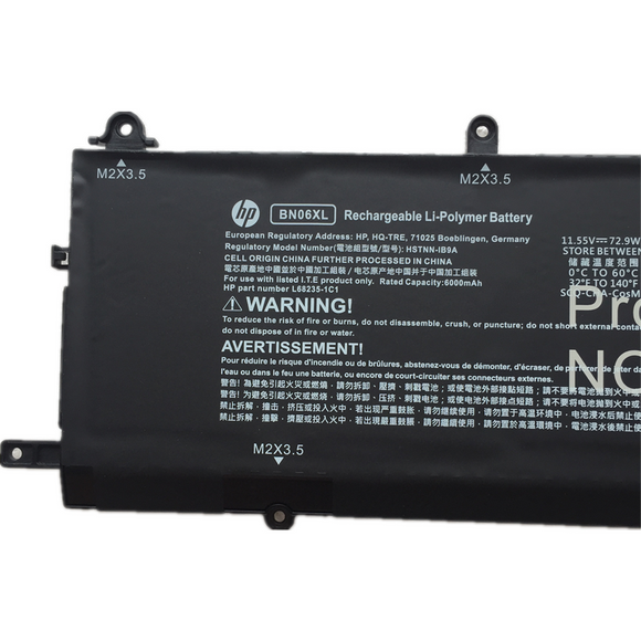 New 6Cell 11.55V 72WH HP BN06XL BN06072XL-PL L68299-005 Laptop Rechargeable Li-ion Battery